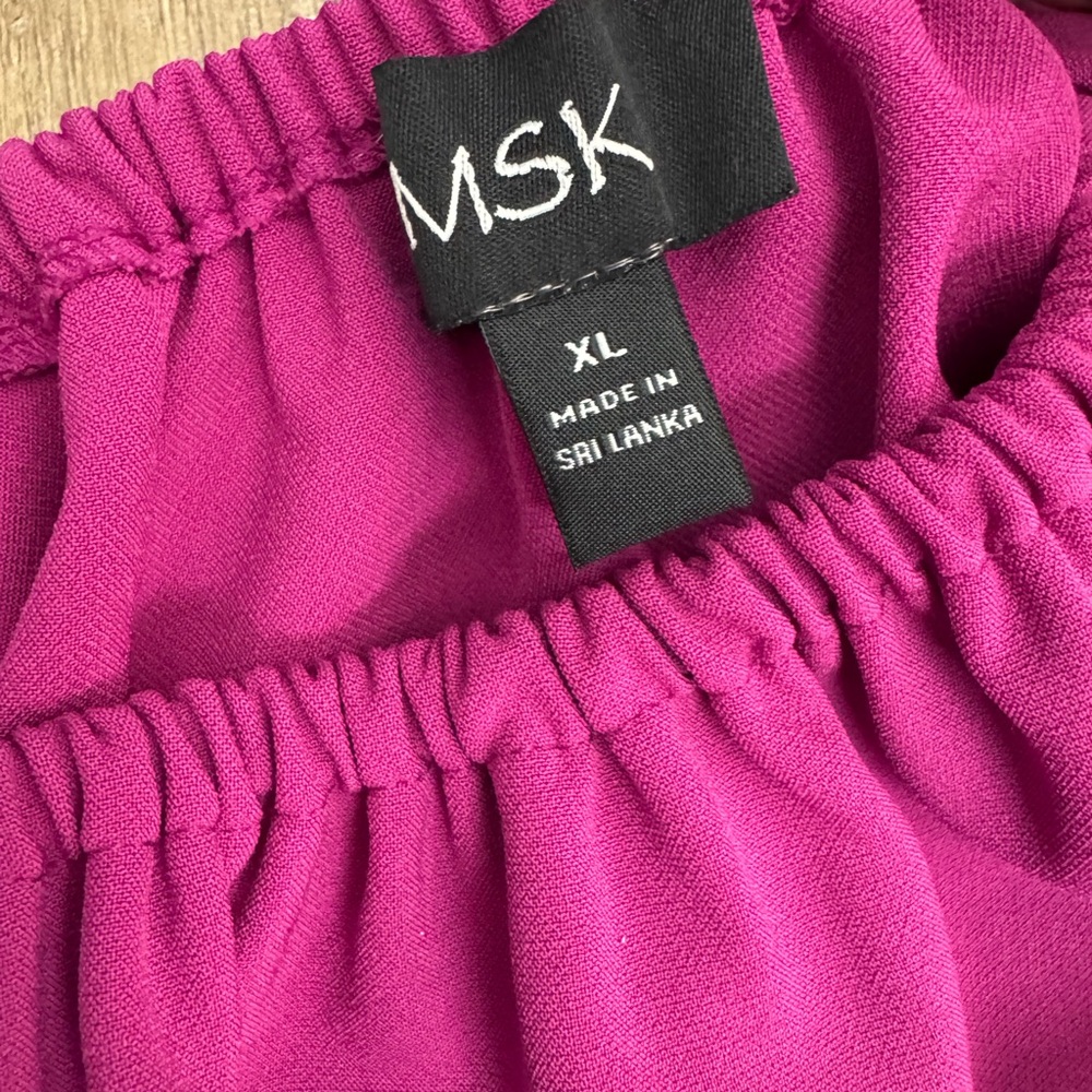 MSK Fuchsia Off-Shoulder Ruffle Blouse - Picture 2 of 4